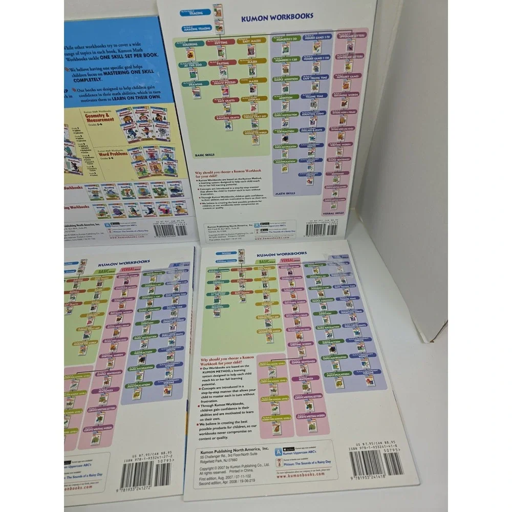 Lot of 4 Kumon Telling Time Simple Math Dollers Cents Workbooks For Ages 5-8
